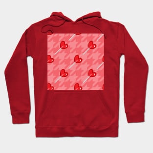 pink houndstooth heart lollipop candy Hoodie